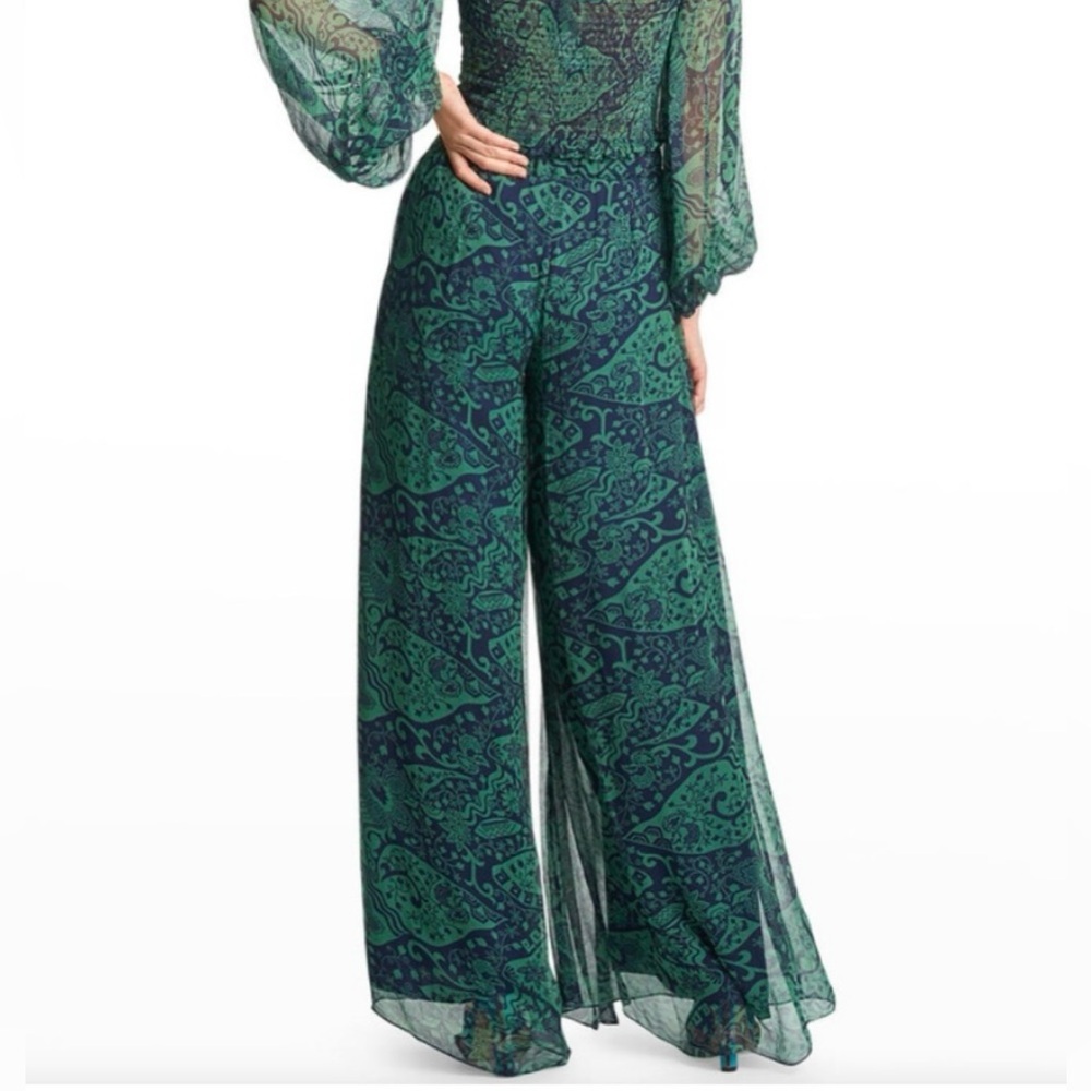 Sachin + Babi Navy and Green Patterned Pants - Picture 2 of 13